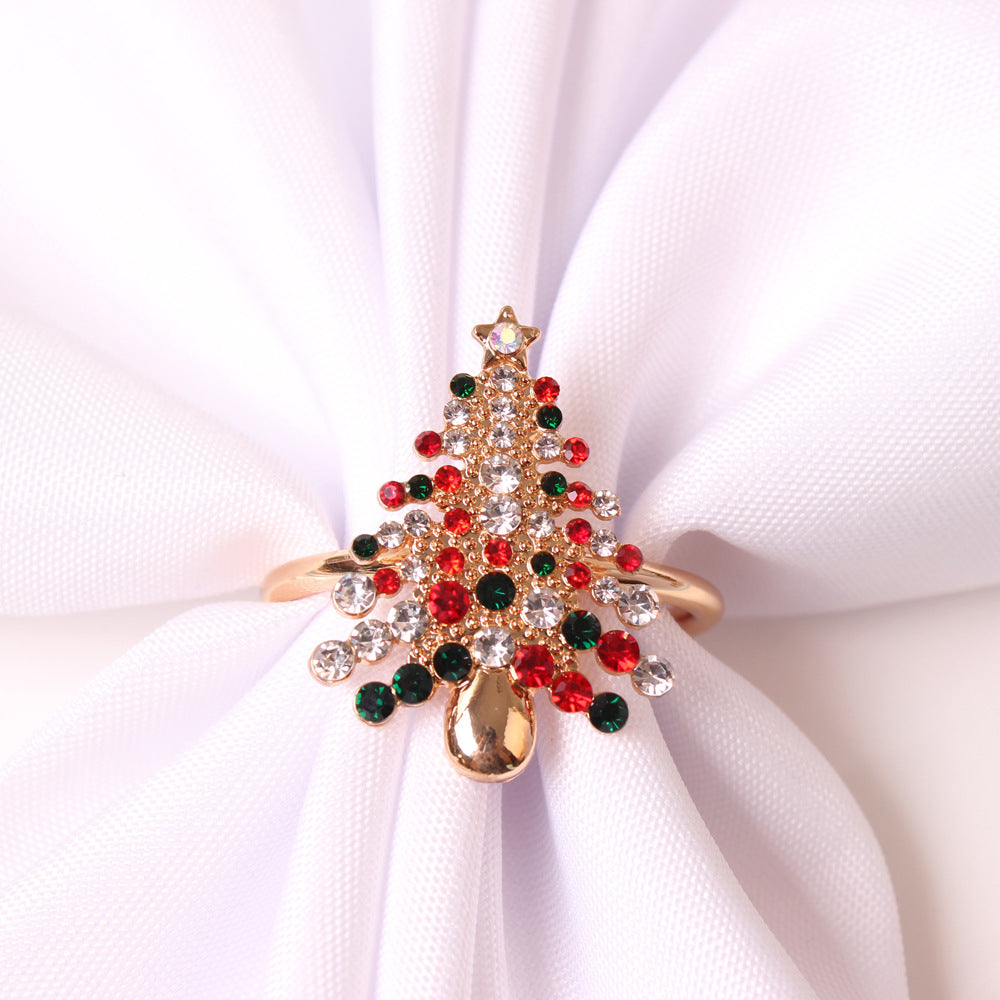 A Christmas tree napkin ring