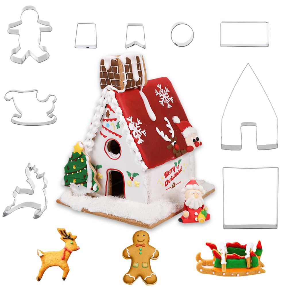 Cookie house cutters and a ready made and decorated house