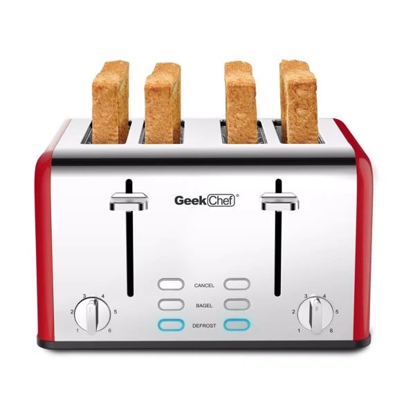 4 Slice toaster with wide slots for a faster breakfast preparation moments