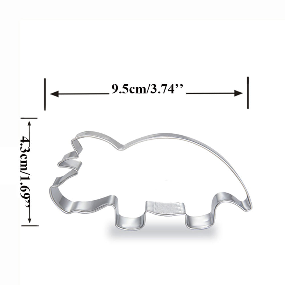 Create fun triceratops cookies with this dinosaur cookie cutter, perfect for dinosaur enthusiasts.