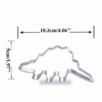 This stegosaurus cookie cutter, made from stainless steel, adds a prehistoric touch to your baked creations.