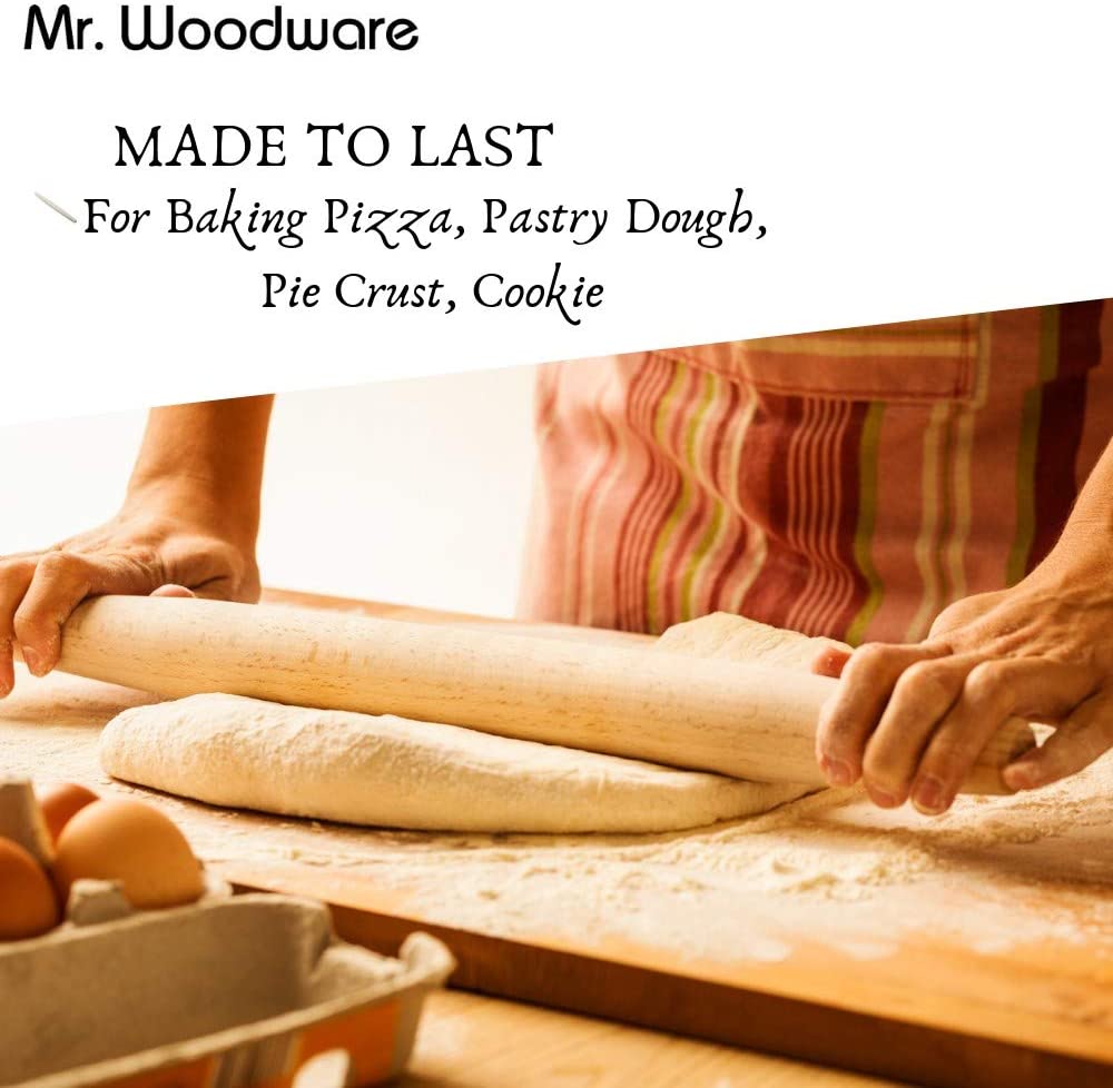 Bake the pastries of your life with this massive 18 inch wooden dough roller.