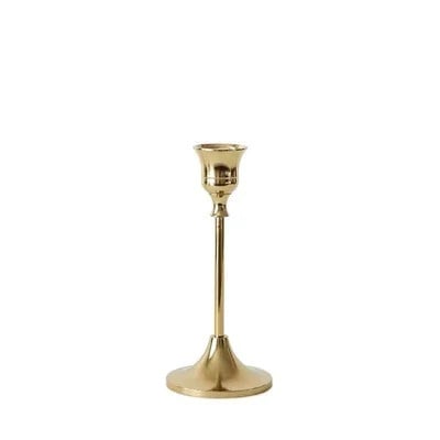 An elegant gold color candle holder