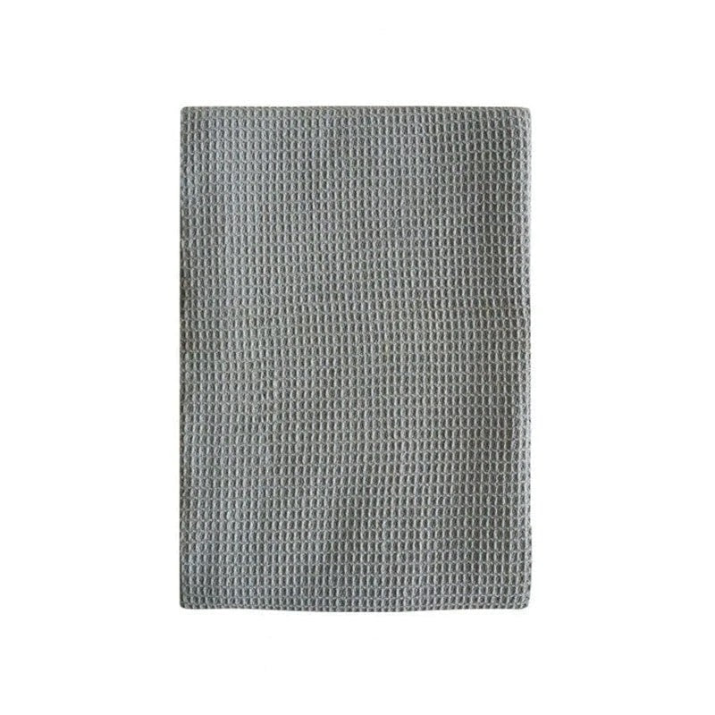 Complete the look of your kitchen with this light gray waffle towel.