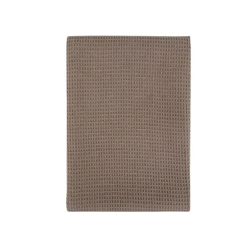 Unique wave construction of this khaki waffle towel ensures this towel dries quickly.