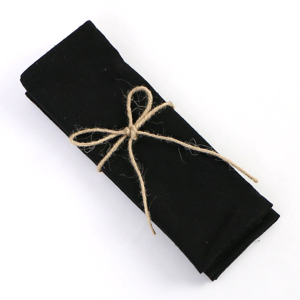 Black cotton napkin for setting the table