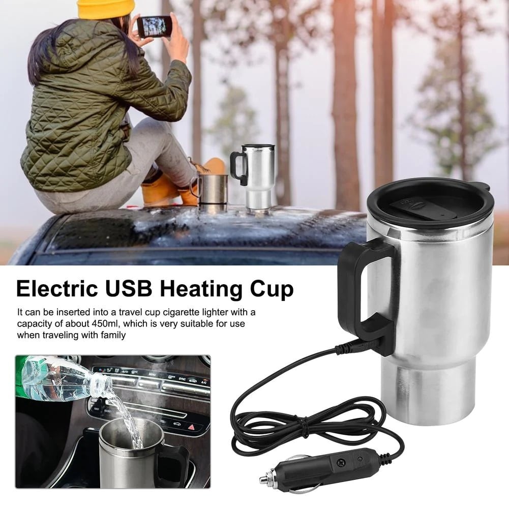 The vehicle heating travel cup can be taken with you on all your drives