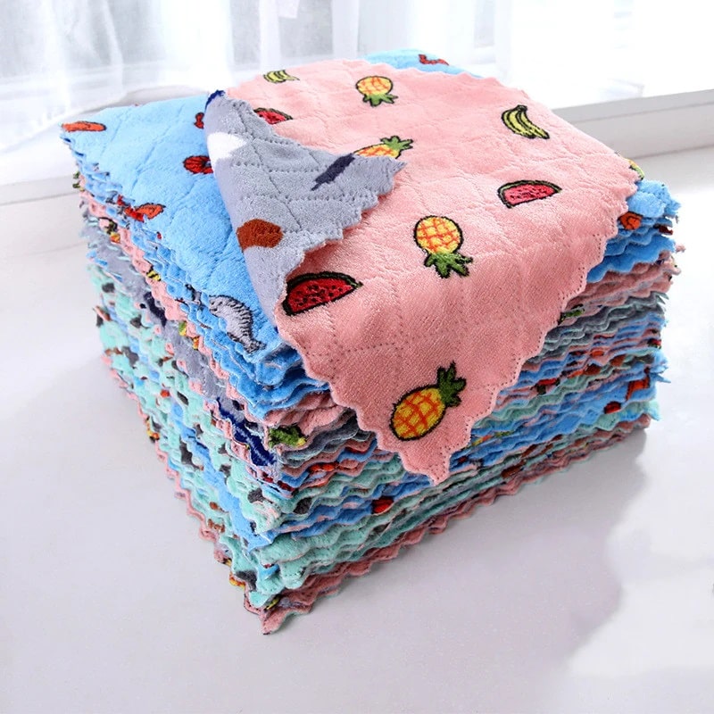 A pile of colorful soft kitchen cloths ready to keep your kitchen clean