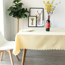 Cream color wrinkle-free table cloth with exquisitely designed edges