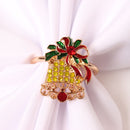 A sparkly napkin ring with a bell