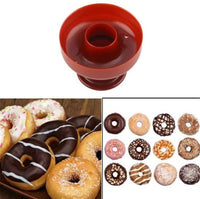 A donut mold and delicious ready made round desserts