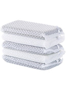 Mesh covered sponges for kitchen duties in grey and white color