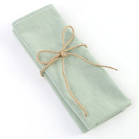 These mint green cotton napkins are perfect for light colored table setting.