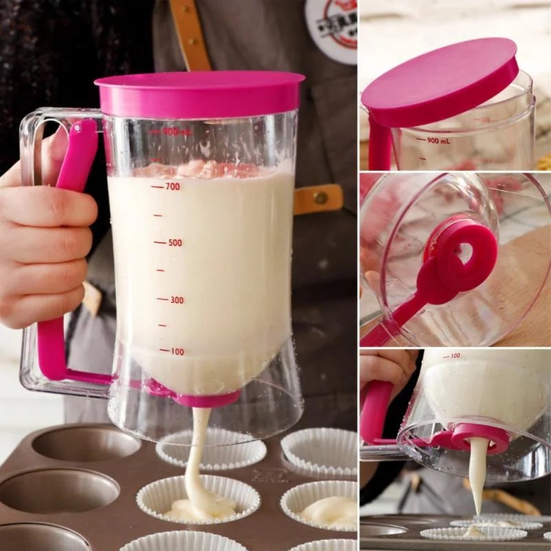 This easy-to-use pancake batter dispencer is a perfect tool for making cupcakes, muffins and pancakes.