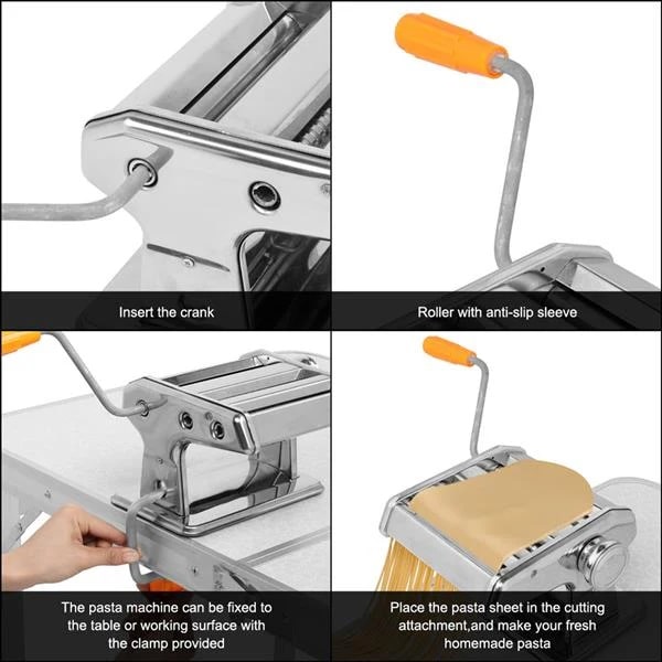 Hand crank pasta machine