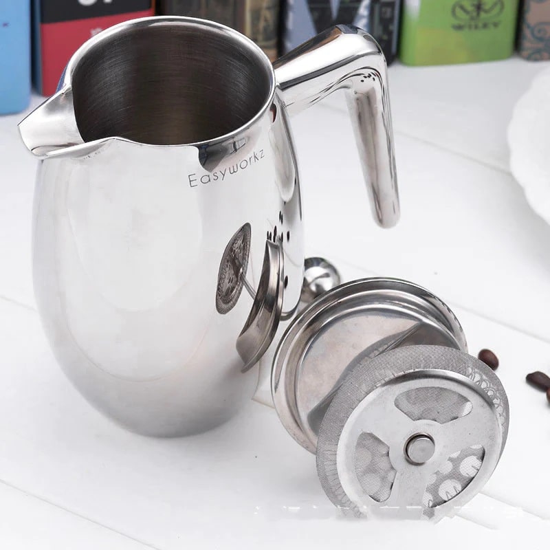 A double-wall French press keeps your favorite hot drink warm, even after sitting for a while.