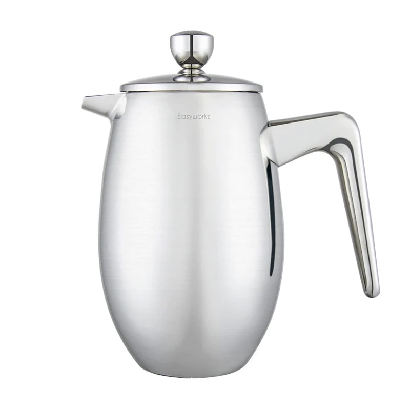 Stainless steel insulated French press is the tool for brewing rich and savory coffee and tea