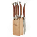 Elegant and stylish steak knives in a block