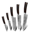 A set of five sharp and stylish Japanese kitchen knives