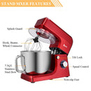 Introducing the different parts of a red baking mixer.