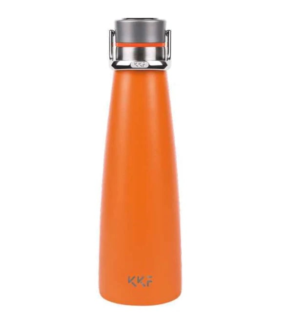 An orange KKF bottle, maintaining your hot or cold beverage at the perfect temperature for 24 hours.